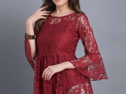 Maroon Coloured Net Russell Net Tops