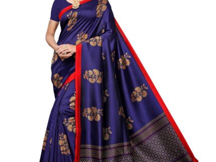 Blue Coloured Poly Silk Printed Casual saree