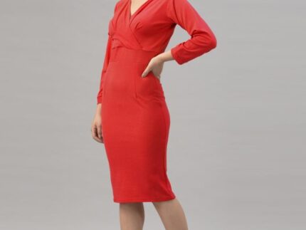 Valiant  Red Coloured Knitted Lycra Dress