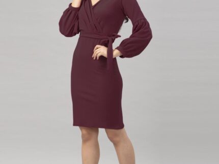 Beautiful Dark Brown Coloured Knitted Lycra Dress