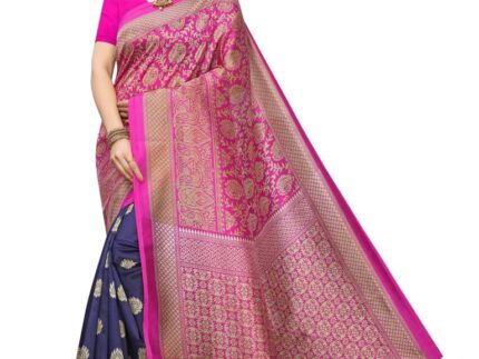 Pink Coloured Poly Silk Printed Saree