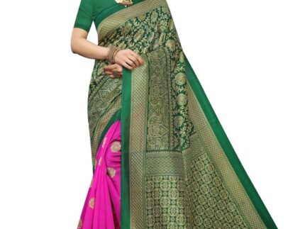Green Coloured Poly Silk Printed Saree