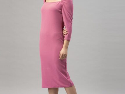 Exuberant Pink Coloured Knitted Lycra Tops