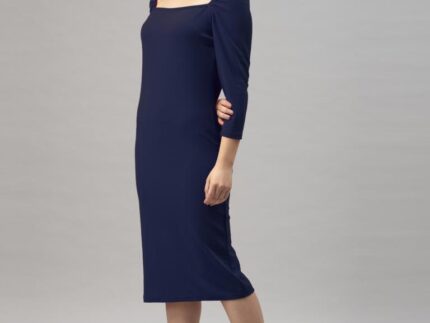 Tremendous Blue Coloured Knitted Lycra Tops