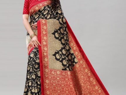 Epitome Black Banarasi Silk Saree