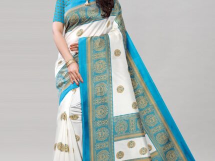 White Banarasi Silk Saree