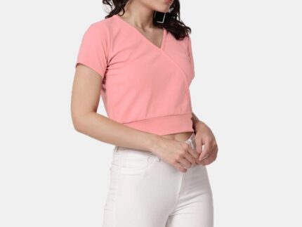 Peach Colored Lycra Knitted Top