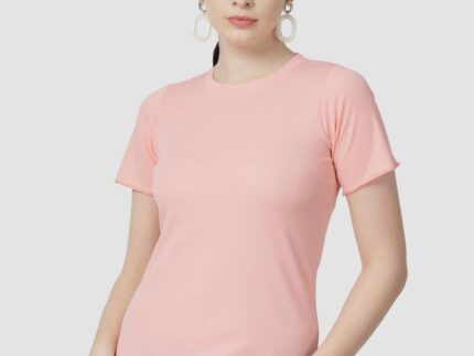 Peach Colored Lycra Knitted Top