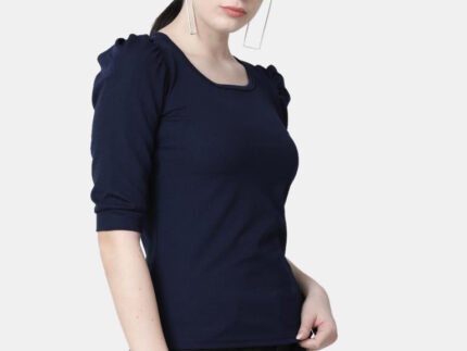 Blue Colored Lycra Knitted Top