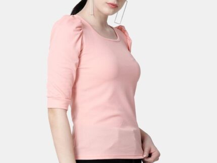 Peach Colored Lycra Knitted Top