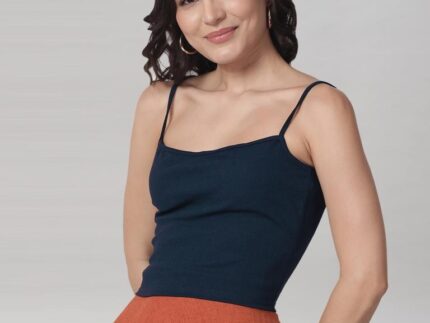 Blue Coloured Lycra Knitted Top