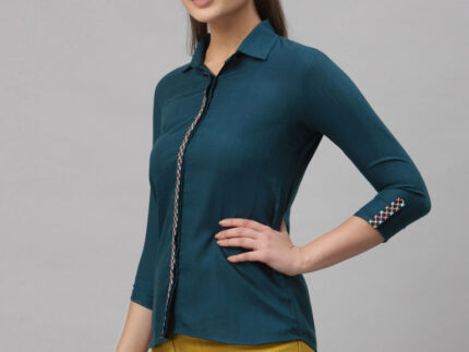 Teal Embroidered Top