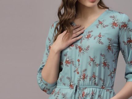 Sky Blue Printed Top