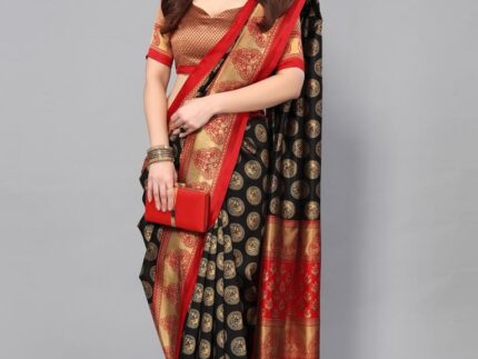 Black Banarasi Silk Saree