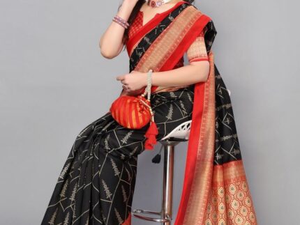 Black Banarasi Silk Saree