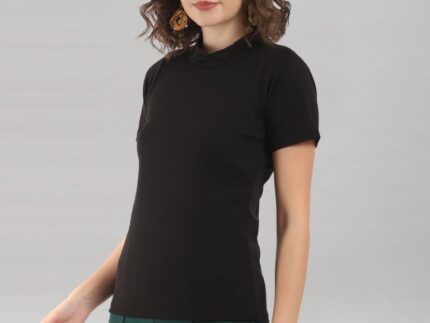 Black Coloured Lycra Knitted Top