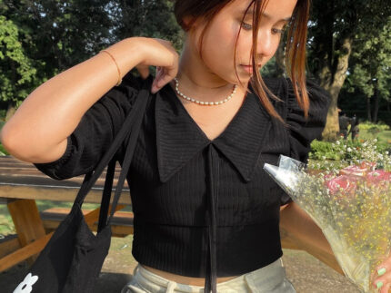 Black Drawstring Top