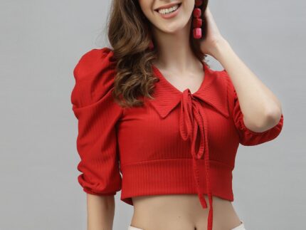 Red Drawstring Top