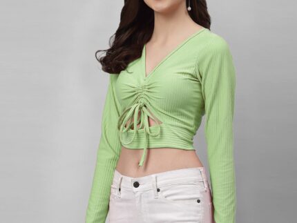 Pista Green Ruched  Top