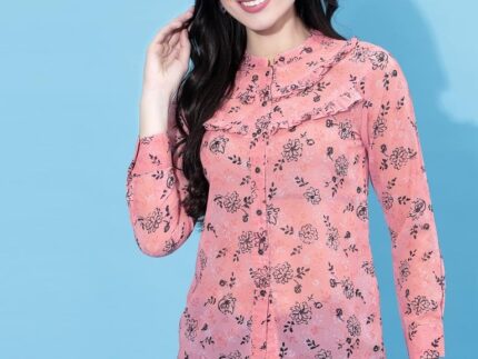 Pink Floral Printed Top