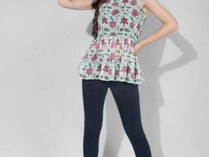 Sea Green Gathered Top