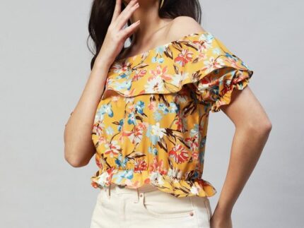 Yellow Off Shoulder Top