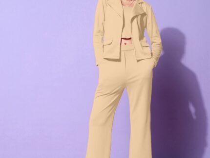 Beige Blazer Style Co-ord Set