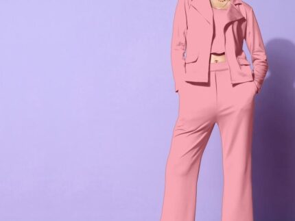 Peach Knitted Co-ord Set