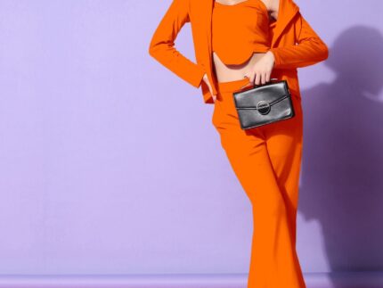 Orange Lycra Co-ord Set