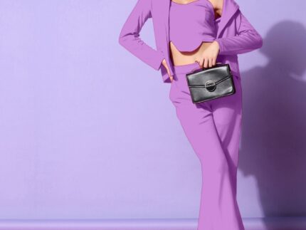 Dusty Purple Lycra Co-ord Set