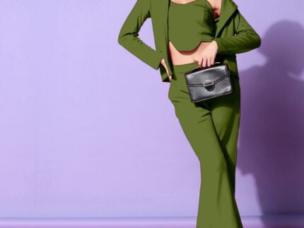 Olive Green Lycra Co-ord Set