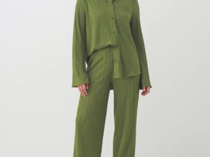 Mehandi Green Plain Co-ord Set