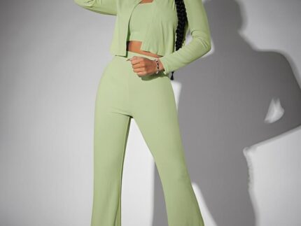 Green Co-ord Set With Jacket