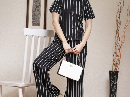 Black Printed Polyester Co-ord Set