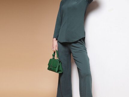 Dusty Dark Green Lycra Co-ord Set