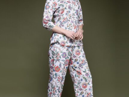 White Printed Cotton Co-ord Set
