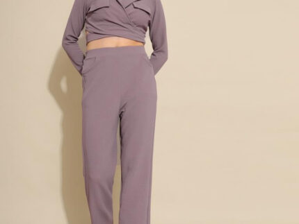 Mauve Lycra Plain Co-ords Set