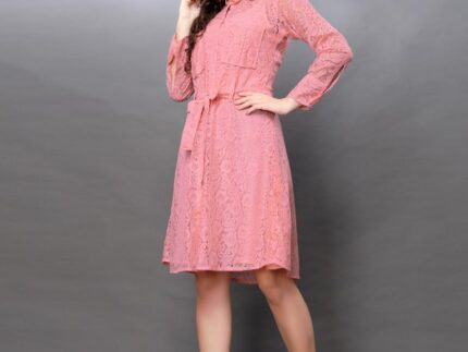 Pink Coloured Net Russell Net Dress