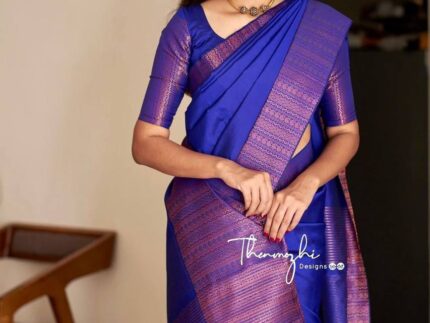 SOFT LICHI SILK JACQUARD BORDER SAREE C